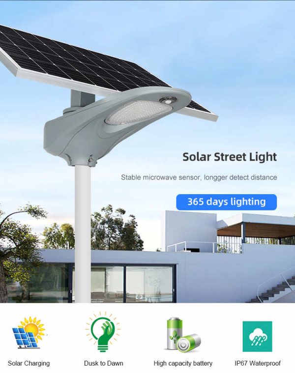 Split Solar Powered LED Street Light Outdoor Lighting Solar Street Lamp MPPT