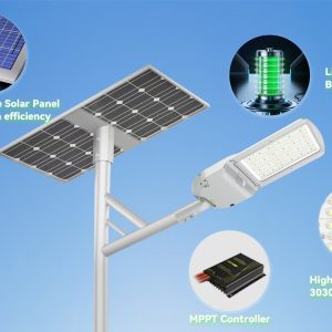 Outdoor Lighting Solar Street Lamp MPPT Two In One Solar Powered LED Street Light