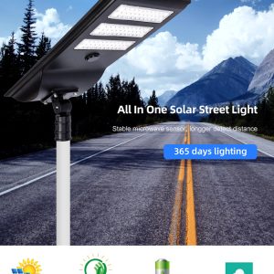 Outdoor All in One Commercial Park Garden Lamp Integrated Solar Power LED Parking Lot Street Light