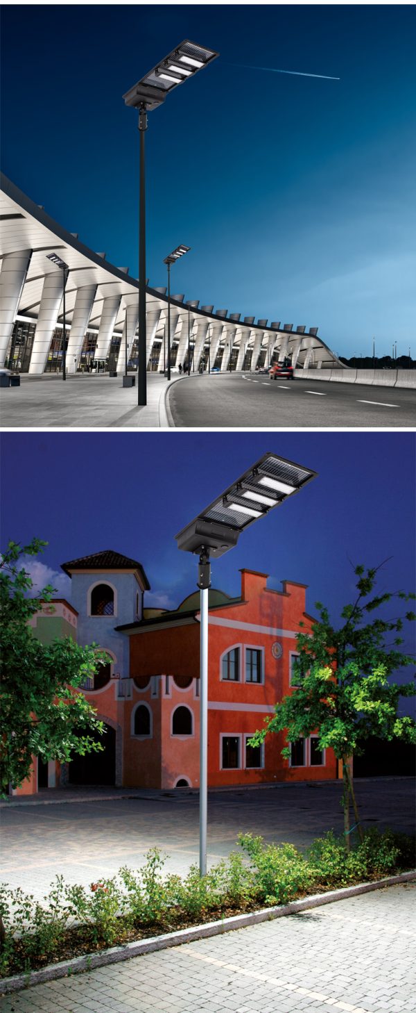 Integrated Solar Power LED Parking Lot Street Light All in One Commercial Park Garden Lamp